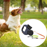 Maxbell Double Retractable Dog Leash with Garbage Bag Box for Small Medium Dogs Gray
