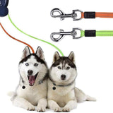 Maxbell Double Retractable Dog Leash with Garbage Bag Box for Small Medium Dogs Gray