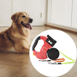 Maxbell Double Retractable Dog Leash with Garbage Bag Box for Small Medium Dogs Red