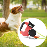 Maxbell Double Retractable Dog Leash with Garbage Bag Box for Small Medium Dogs Red