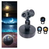 Maxbell Earth Moon Night Lamp 360° Rotatable USB for Decor Lovers Desktop 3 Films