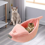 Maxbell Maxbell Banana Cats Bed House Cat Cuddle Supplies Warm for Rabbit Pink M