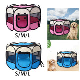 Maxbell Maxbell Foldable Portable Pet Playpen Octagonal Zippered Top for Puppy Kitten Cat Pink S
