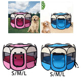 Maxbell Maxbell Foldable Portable Pet Playpen Octagonal Zippered Top for Puppy Kitten Cat Pink S