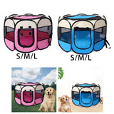Maxbell Maxbell Foldable Portable Pet Playpen Octagonal Zippered Top for Puppy Kitten Cat Pink S