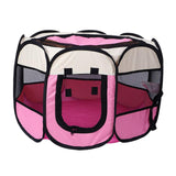 Maxbell Maxbell Foldable Portable Pet Playpen Octagonal Zippered Top for Puppy Kitten Cat Pink S