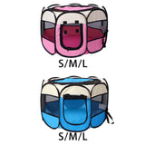Maxbell Maxbell Foldable Portable Pet Playpen Octagonal Zippered Top for Puppy Kitten Cat Pink S