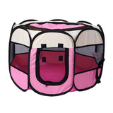 Maxbell Maxbell Foldable Portable Pet Playpen Octagonal Zippered Top for Puppy Kitten Cat Pink Medium