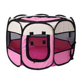 Maxbell Maxbell Foldable Portable Pet Playpen Octagonal Zippered Top for Puppy Kitten Cat Pink Medium