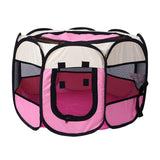 Maxbell Maxbell Foldable Portable Pet Playpen Octagonal Zippered Top for Puppy Kitten Cat Pink Medium