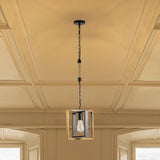 Maxbell Retro Style Pendant Light Ceiling Lamp Adjustable Lighting for Loft Hallway Rope Iron Chain