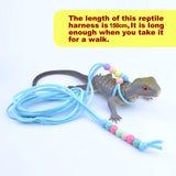 Maxbell Traction Rope Luminous Belt for Turtle Amphibians Bearded Dragon blue