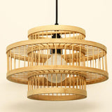 Maxbell Bamboo Lamp Shade Ceiling Light Cover Chandelier for Dining Room Decor