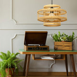 Maxbell Bamboo Lamp Shade Ceiling Light Cover Chandelier for Dining Room Decor