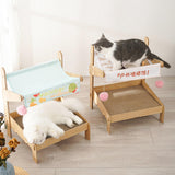 Maxbell 2 in 1 Cat Scratching Board Hammock Corrugated Scratch Pad and Cat Bed White