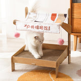 Maxbell 2 in 1 Cat Scratching Board Hammock Corrugated Scratch Pad and Cat Bed White