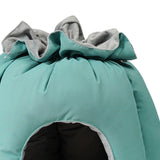 Maxbell Plush Cave Pet Bed Cat Nonslip with Drawstring Calming Kitty Warm House Green