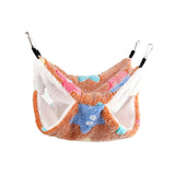 Maxbell Hamster Hammock Bed Hanging Cage Accessories for Small Animals Ferret Parrot Brown Star