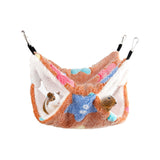 Maxbell Hamster Hammock Bed Hanging Cage Accessories for Small Animals Ferret Parrot Brown Star