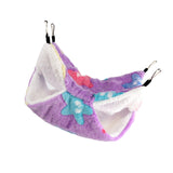 Maxbell Hamster Hammock Bed Hanging Cage Accessories for Small Animals Ferret Parrot Star Purple