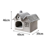 Maxbell Maxbell Pet House Puppy Kennel Warm Nest Anti Slip Bottom Tent Huts Cat Sleeping Bed Gray