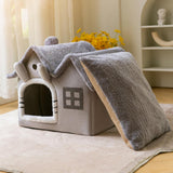 Maxbell Maxbell Pet House Puppy Kennel Warm Nest Anti Slip Bottom Tent Huts Cat Sleeping Bed Gray