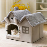 Maxbell Maxbell Pet House Puppy Kennel Warm Nest Anti Slip Bottom Tent Huts Cat Sleeping Bed Gray