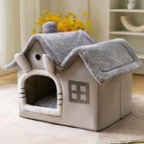 Maxbell Maxbell Pet House Puppy Kennel Warm Nest Anti Slip Bottom Tent Huts Cat Sleeping Bed Gray
