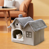 Maxbell Maxbell Pet House Puppy Kennel Warm Nest Anti Slip Bottom Tent Huts Cat Sleeping Bed Gray