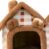 Maxbell Maxbell Pet House Puppy Kennel Warm Nest Anti Slip Bottom Tent Huts Cat Sleeping Bed Brown
