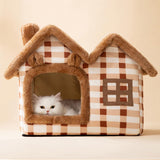 Maxbell Maxbell Pet House Puppy Kennel Warm Nest Anti Slip Bottom Tent Huts Cat Sleeping Bed Brown