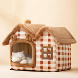 Maxbell Maxbell Pet House Puppy Kennel Warm Nest Anti Slip Bottom Tent Huts Cat Sleeping Bed Brown