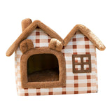 Maxbell Maxbell Pet House Puppy Kennel Warm Nest Anti Slip Bottom Tent Huts Cat Sleeping Bed Brown