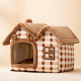 Maxbell Maxbell Pet House Puppy Kennel Warm Nest Anti Slip Bottom Tent Huts Cat Sleeping Bed Brown