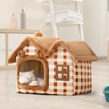 Maxbell Maxbell Pet House Puppy Kennel Warm Nest Anti Slip Bottom Tent Huts Cat Sleeping Bed Brown