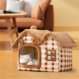 Maxbell Maxbell Pet House Puppy Kennel Warm Nest Anti Slip Bottom Tent Huts Cat Sleeping Bed Brown