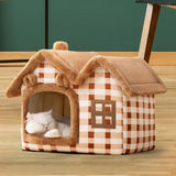 Maxbell Maxbell Pet House Puppy Kennel Warm Nest Anti Slip Bottom Tent Huts Cat Sleeping Bed Brown