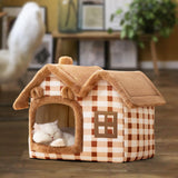 Maxbell Maxbell Pet House Puppy Kennel Warm Nest Anti Slip Bottom Tent Huts Cat Sleeping Bed Brown