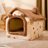 Maxbell Cat Sleeping Bed Dog Kennel Nonslip Winter Warm Semi Enclosed Cat House M