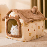 Maxbell Cat Sleeping Bed Dog Kennel Nonslip Winter Warm Semi Enclosed Cat House M