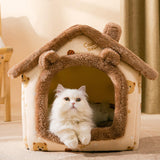 Maxbell Cat Sleeping Bed Dog Kennel Nonslip Winter Warm Semi Enclosed Cat House M