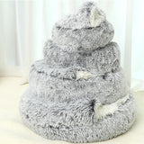 Maxbell Maxbell Semi Enclosed Cat Bed Non Slip Soft Sleeping Nest Winter Warm for Puppy Dogs grey