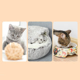 Maxbell Maxbell Semi Enclosed Cat Bed Non Slip Soft Sleeping Nest Winter Warm for Puppy Dogs grey