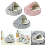 Maxbell Maxbell Semi Enclosed Cat Bed Non Slip Soft Sleeping Nest Winter Warm for Puppy Dogs grey