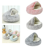 Maxbell Maxbell Semi Enclosed Cat Bed Non Slip Soft Sleeping Nest Winter Warm for Puppy Dogs grey