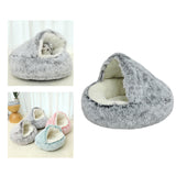 Maxbell Maxbell Semi Enclosed Cat Bed Non Slip Soft Sleeping Nest Winter Warm for Puppy Dogs grey