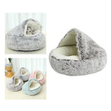 Maxbell Maxbell Semi Enclosed Cat Bed Non Slip Soft Sleeping Nest Winter Warm for Puppy Dogs coffee