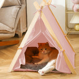 Maxbell Maxbell Pet Teepee Dog Puppy Cat Bed Pet Tents Nest Play House for Pets Supplies Pink