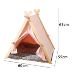 Maxbell Maxbell Pet Teepee Dog Puppy Cat Bed Pet Tents Nest Play House for Pets Supplies Pink