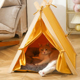 Maxbell Maxbell Pet Teepee Dog Puppy Cat Bed Pet Tents Nest Play House for Pets Supplies Yellow